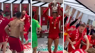 Liverpool Dressing Room Celebrations After Winning FA Cup - Compilation