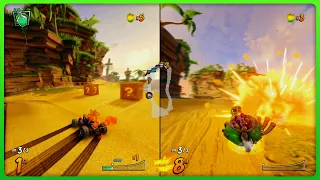 Crash Team Racing: Nitro Fueled (PS4) - Split Screen Multiplayer - Gameplay 1