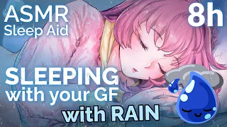 ASMR Sleep Aid - Rainy Cuddles on your GF chest [8 hours][Heartbeat][Gentle breathing][Rain]
