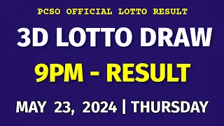 3D LOTTO RESULT 9PM DRAW May 23, 2024 PCSO SWERTRES LOTTO RESULT TODAY 3RD DRAW EVENING