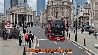 London Bus Journey: Bus Route 133 from Holborn in Central London to Streatham | Upper Deck POV 🚌