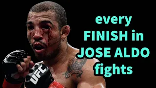 every FINISH in JOSE ALDO UFC fights | Korean Zombie, Mcgregor, Stevens, Holloway, Yan,... | Font