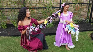 Black "Tangled" Rapunzel Costume with Curly Textured Hair!