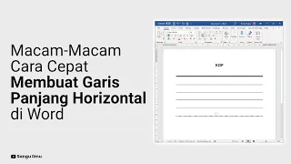 Cara Cepat Membuat Garis Kop Surat di Word