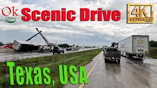 4K Heavy Rain and Crash in Texas - Scenic Drive - May, 2024