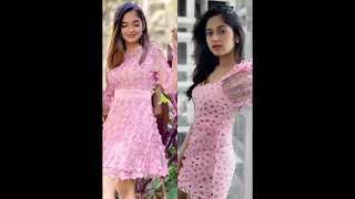 Anushka Sen 💞  Vs Jannat Zubair 💗 | Same colour dress 👚👗| | Who is best ?  | Comment #ytshort