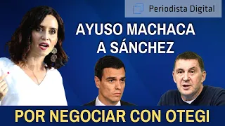 Vea cómo Ayuso machaca a Sánchez por negociar con Otegi: “ETA está más viva que nunca”