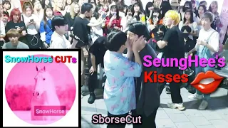 《🎠#ShorseCut👄#SeungHee's💋Kisses》#KingdomS(킹덤즈) #Shine🥳HotMoments HongDae Busking #SnowHorse