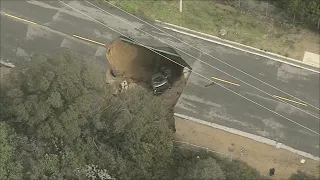 AERIAL VIDEO | Landslides, sinkholes, floodwaters plague soggy California