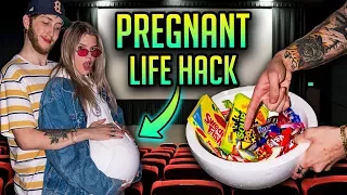 HOW TO SNEAK SNACKS INTO THE MOVIES!! (Pregnant Life Hack)