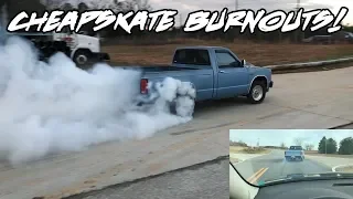 CHEAPSKATE BUDGET BUILD 350 S10 BURNOUT COMPILATION!