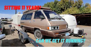 1985 Toyota van revival, abandoned for 11 Years! Can we get it running?