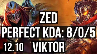 ZED vs VIKTOR (MID) | 8/0/5, 500+ games, Legendary, 900K mastery | EUW Master | 12.10