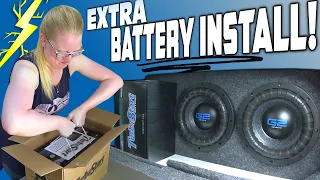 Wiring EXTRA Car Audio Battery w/ My Girlfriend's 3000 Watt Subwoofer Install (How To Wire 2nd AGM)