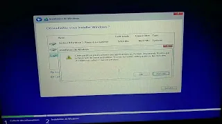 Comment résoudre problème impossible d'installer Windows (7, 10 ,11) sur le disque 0 partition 1