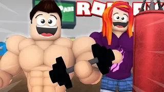HOW TO BE the STRONGEST ROBLOX PLAYER! (Weight Lifting Simulator with my Little Sister!)