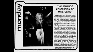 The Strange Possession of Mrs. Oliver (Thriller, Horror) NBC Television Movie - 1977