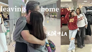 moving ACROSS THE WORLD for university: bye korea, dorm move in, hi LA