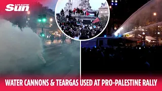 Water cannons and teargas used against pro-Palestine rally in France