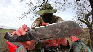 WORK TUFF GEAR  HEMLOCK ARES - KNIFE DESTRUCTION TEST - UNTIL IT BREAKS - SK-85 CARBON - G10 HANDLE