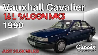 1990 VAUXHALL CAVALIER MK3 1.6L SALOON - 34K GENUINE MILES, HISTORY, UNBELIEVABLE CONDITION. £4950