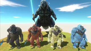 Four Types King Kong Vs Godzilla + Kaiju - Animal Revolt Battle Simulator