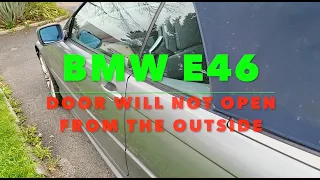 BMW E46 Door lock repair-Will not open from outside - DIY FIXED - Remove glass, remove door card.