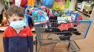 Shopping for superhero Costume with Zack and Mom