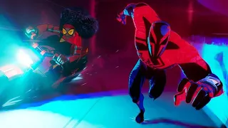 Miguel O’Hara and Jess Drew entrance and fight with the Vulture (Across the Spider-Verse)