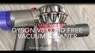 Dyson V8 Cord Free Vacuum Cleaner - review and demonstration
