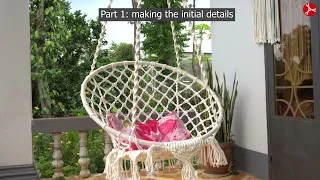 Macrame Duo-ring swing chair | Step by step tutorial for macrame hanging chair