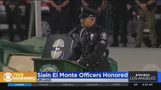 Slain El Monte police officers honored at vigil in Upland