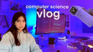 COMPUTER SCIENCE VLOG | coding my website, unboxing robot arm, paint + study