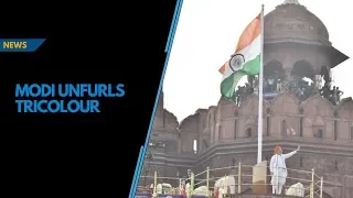 PM Modi at Red Fort on 72 Independence Day, unfurls national flag