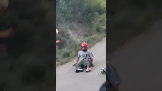 Wild Downhill Skate crash