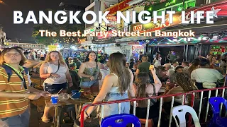 【🇹🇭 4K】KhaoSan Road - The best party street in Thailand - Bangkok Nightlife 2024