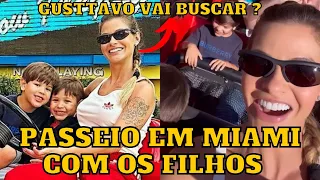 Andressa Suita PASSEANDO em Miami com os FILHOS se divertem em parque da Universal