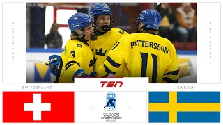 Switzerland vs Sweden FULL HIGHLIGHTS | 2024 U-18 Men's Worlds