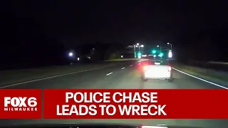 Wisconsin police chase, crash; driver gets away barefoot | FOX6 News Milwaukee