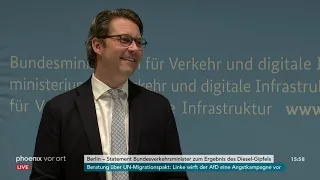 Bundesverkehrsminister Andreas Scheuer zu den Ergebnissen des Diesel-Gipfels am 08.11.18