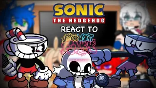 Sonic Characters React To Friday Night Funkin VS INDIE CROSS // SANS & CUPHEAD // GCRV [ READ DESC ]