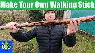 Make Your Own Walking/Hiking Stick from a Tree or Branch - Simple DIY Project, Step by Step Process!