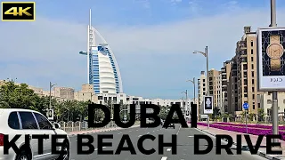 Dubai Kite Beach | Jumeirah Beach Road | Driving Tour | 4K 60fps | 2023