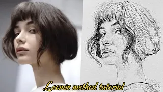Loomis Method portrait Face:How to Draw a Face beginners tutorial#art#drawing#artist#shortvideo