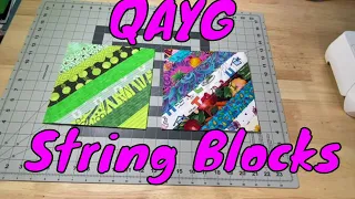 How to Sew a Quilt As You Go ( QAYG ) Scrappy String Quilt Block