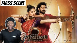 Baahubali 2 The Conclusion Mass FIght Scene REACTION | Arrow and Bull Fight Scene |#Prabhas