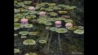 Water Lilies + Lily Pads Acrylic Painting Tutorial!