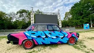 Graffiti bombing,Belgorod.AstroFat Pieces ,Throwups and tagging.Graffiti car and mural.Rebel813 4K