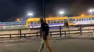 Demolition Derby at Three County Fair in Northampton, MA featuring school buses