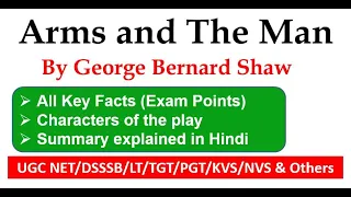 Arms and the Man in Hindi by George Bernard Shaw  (Key Fact, Characters and Summary)